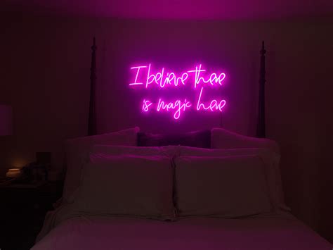 They can be used to create a unique focal point or to simply add a warm and. . Neon sign bedroom